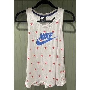 Nike Tank Top Womens Size Medium White Red Stars American Patriotic